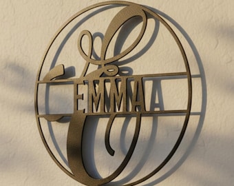 Custom Metal Monogram Sign: Personalized Family Name, Outdoor Decor