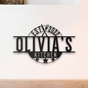 Custom Kitchen Metal Wall Art, Personalized Metal Signs, Custom Kitchen Wall Decor, Customizable Kitchen Sign, Housewarming gift