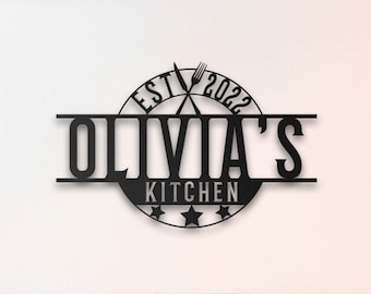 Custom Kitchen Metal Wall Art: Personalized Kitchen Sign