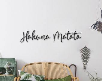Hakuna Matata Metal Wall Decor, Lion King Inspired Carefree Vibes, Unique Home Decoration, Kids wall decor