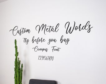 Personalized Metal Words, Custom Family Name Sign, Farmhouse Metal Word Sign, Your Custom Text, Housewarming Gift