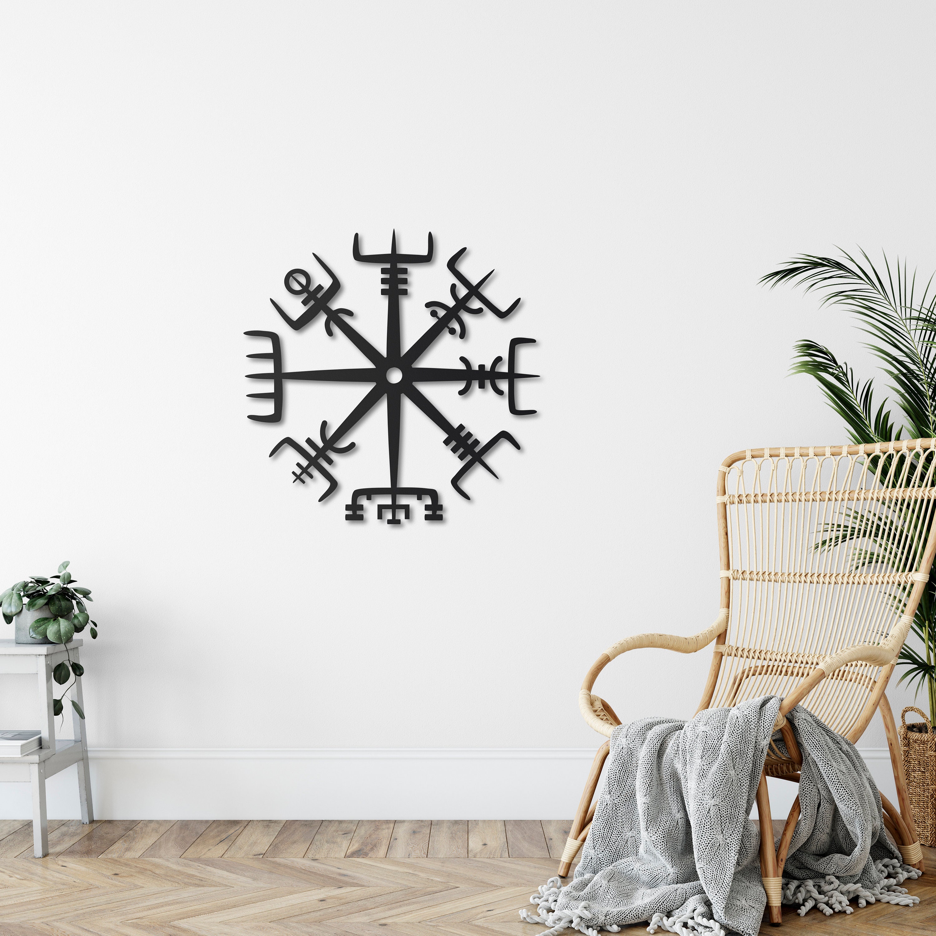 Viking Vegvisir Metal Wall Art Metal Viking Decor Nordic Etsy