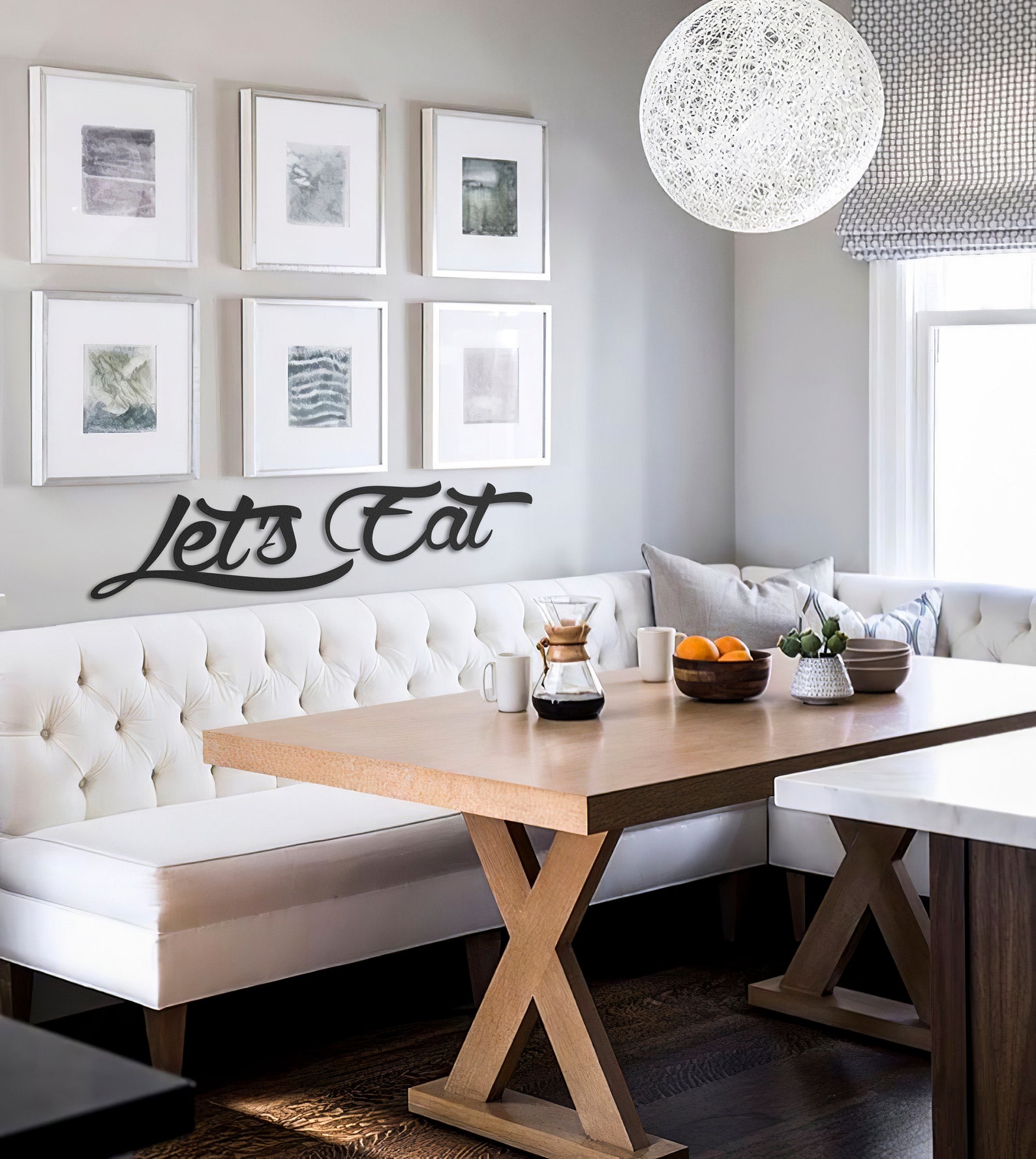 Lets Eat Wall Sign Kitchen Wall Decor Metal Quote Wall Art Etsy