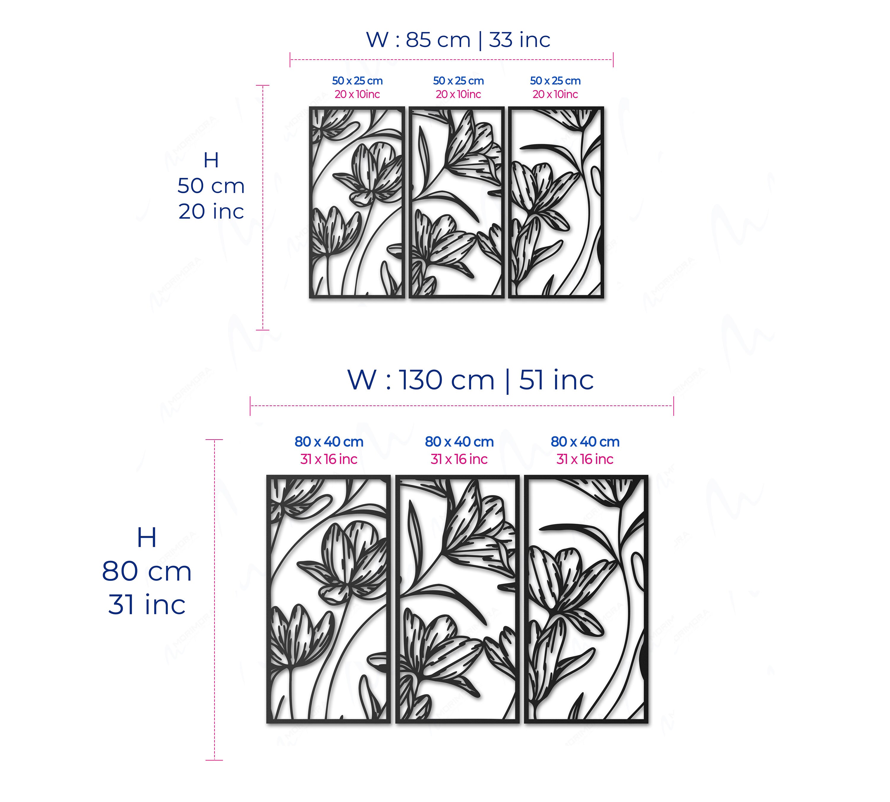 3 Piece Gold Flower Wall Art Large Wall Decors Floral Metal Etsy Canada