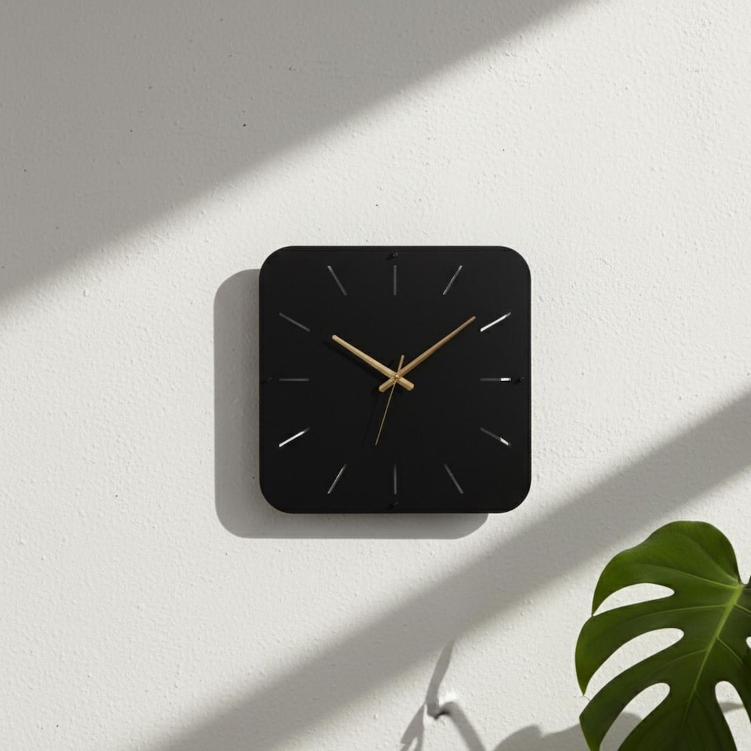 Executive Square Wall Clock, Modern Office Decor for Men, Minimalist ...