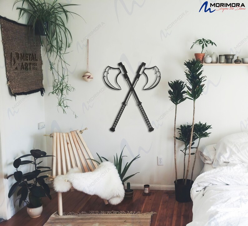 Viking Axes Wall Decor Nordic Decor Viking Wall Art Etsy
