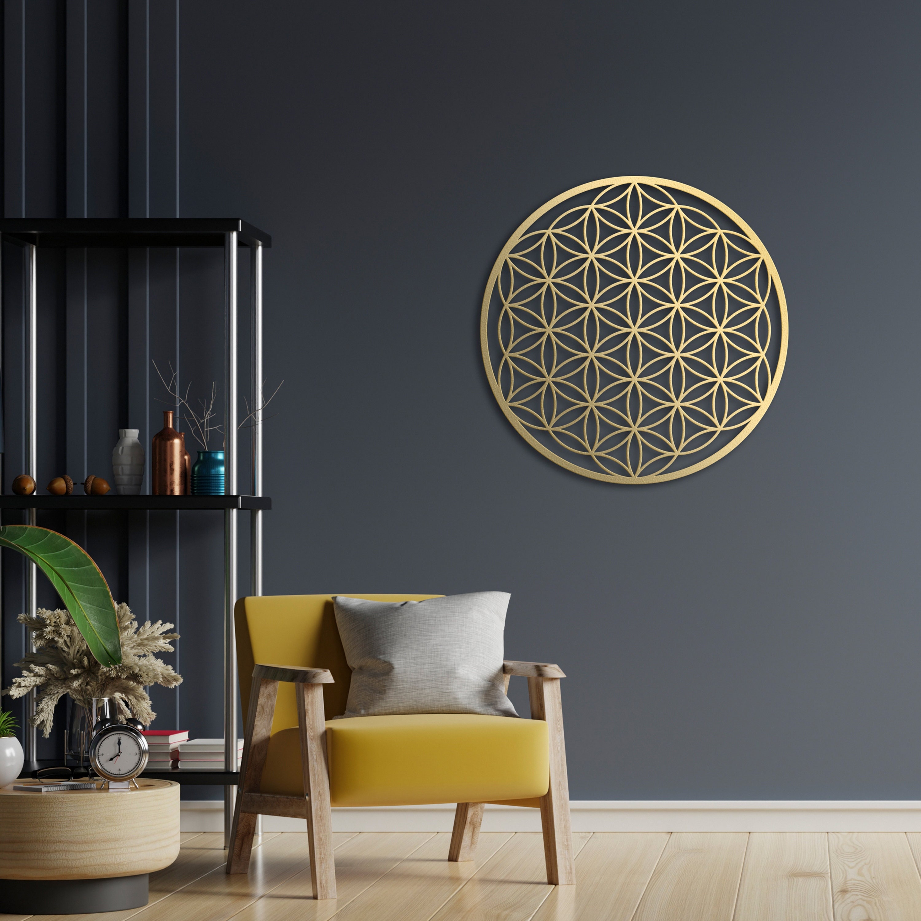 Flower of Life Metal Wall Art , Bedroom Wall Decor, Livingroom Wall Art, Lotus Wall Art , Above Couch Deco, Flower Wall Decor, Gift for her