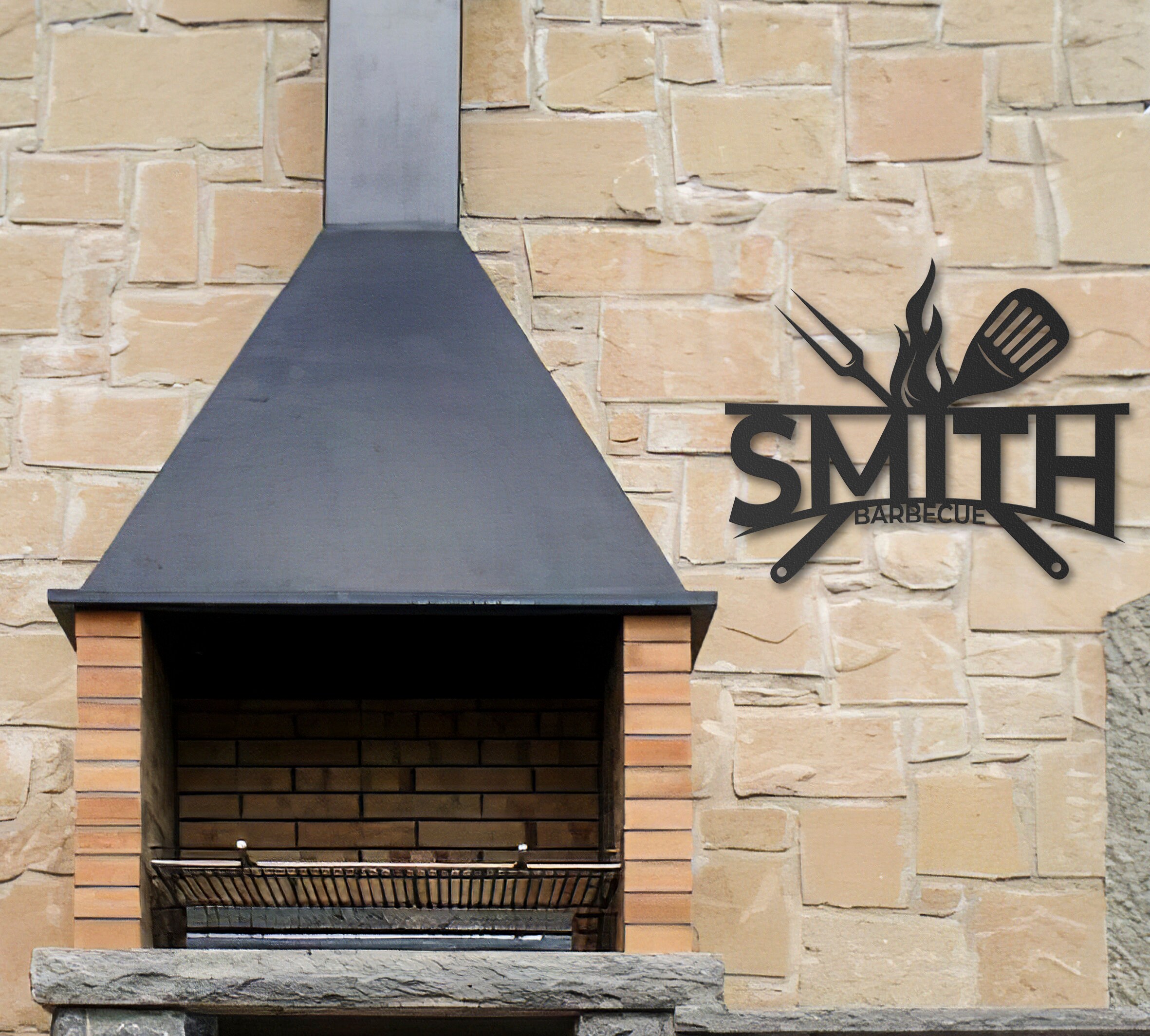 Personalized Barbeque Name Sign Housewarming Gift Garden Etsy