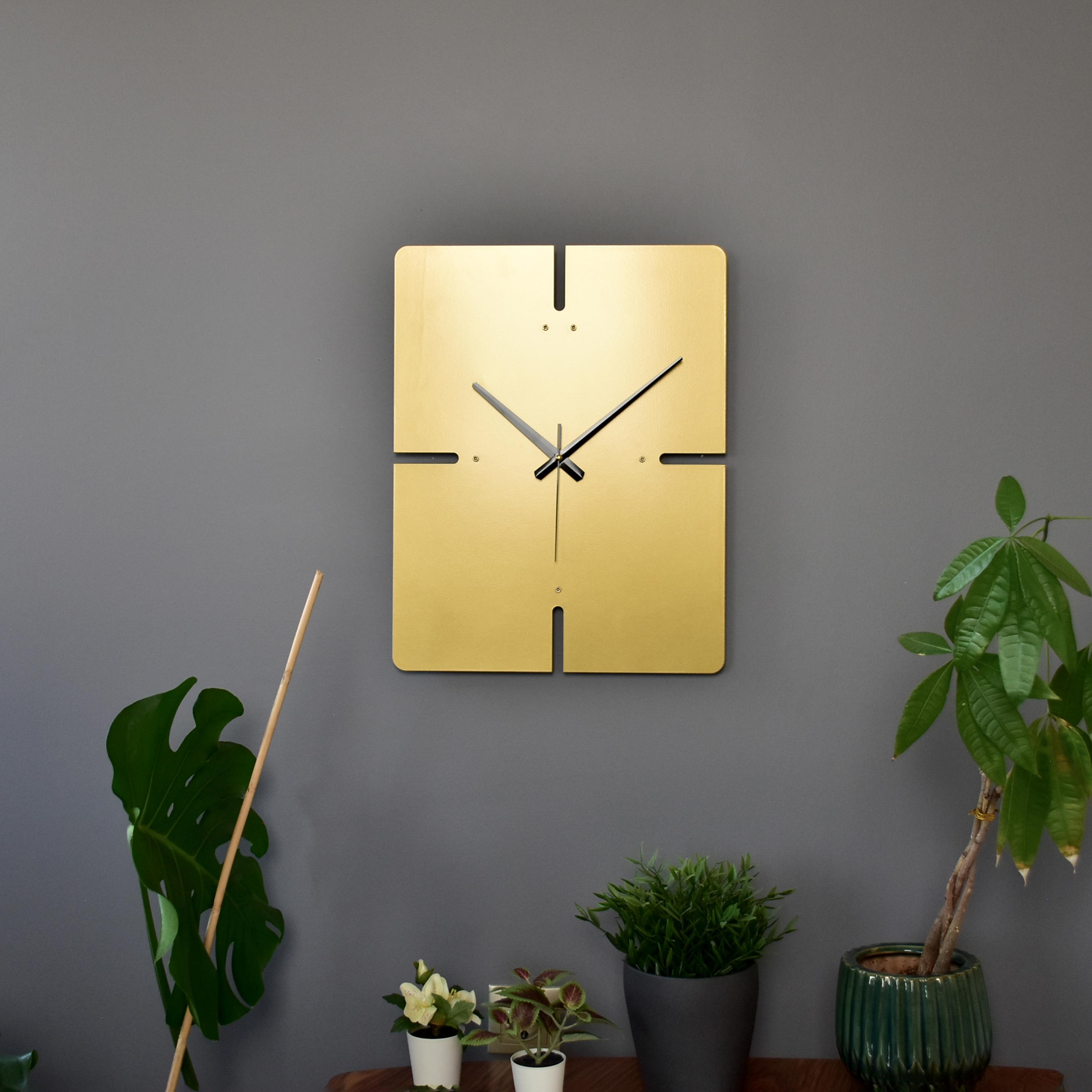 Gold Square Wall Clock, Art Deco Style Decor, Glamorous Statement Art ...