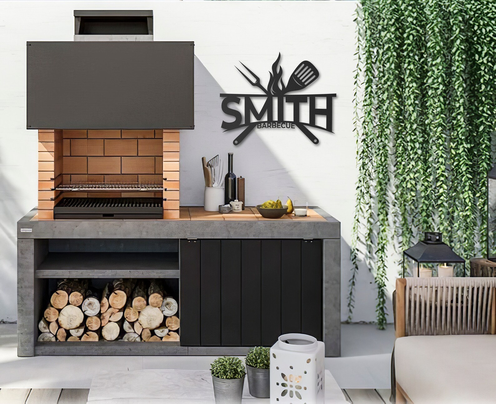 Personalized Barbeque Name Sign Housewarming Gift Garden Etsy