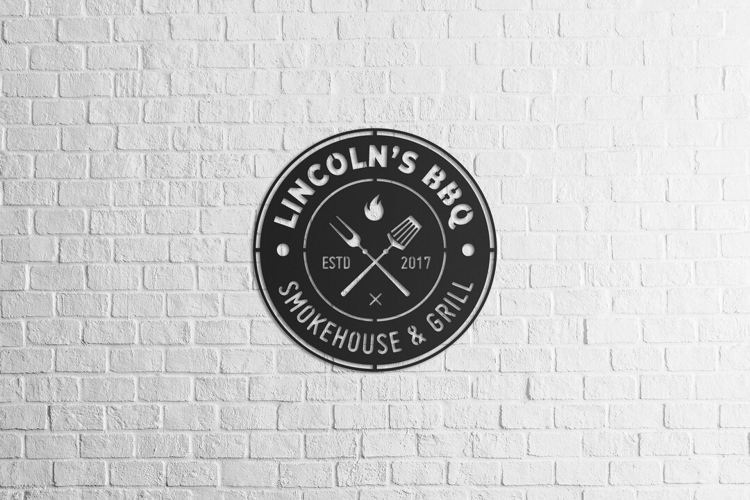 Personalized Metal Barbeque Name Sign Housewarming Gift Etsy