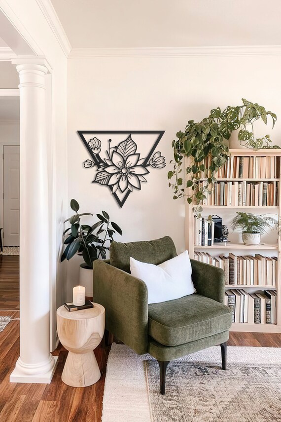 Floral Metal Wall Art Metal Wall Decor Living Room Decor Etsy