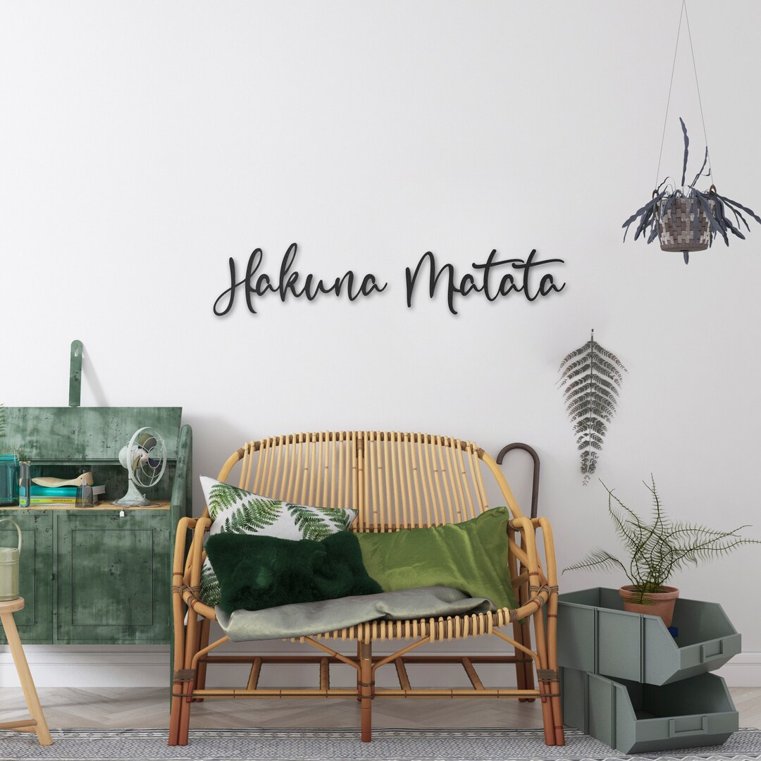 Hakuna Matata Metal Wall Decor, Lion King Inspired Carefree Vibes, Unique Home Decoration, Kids