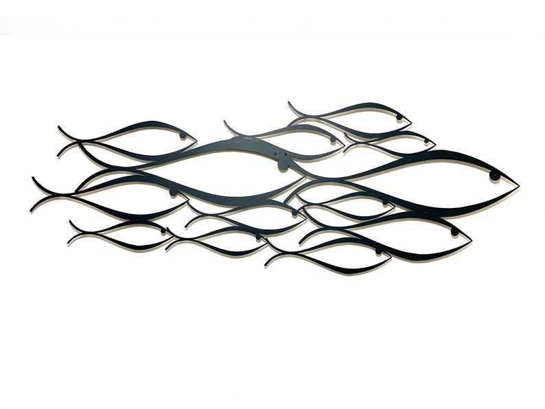 School of Fish Metal Wall Art Metal Wall Decor Metal Wall Etsy
