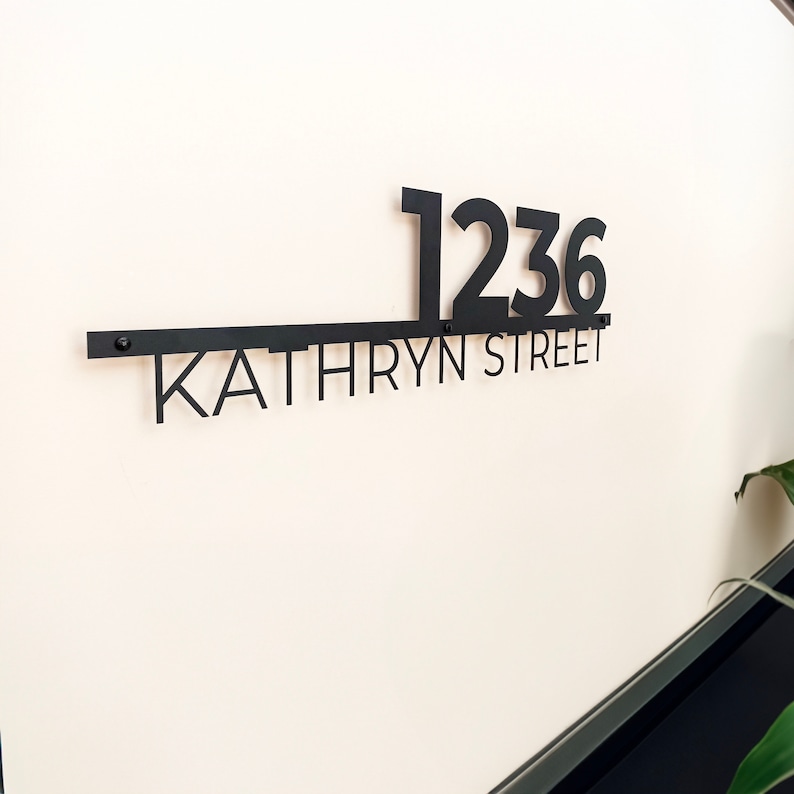 Personalized Metal House Number Sign: Modern Address Plaque - Etsy
