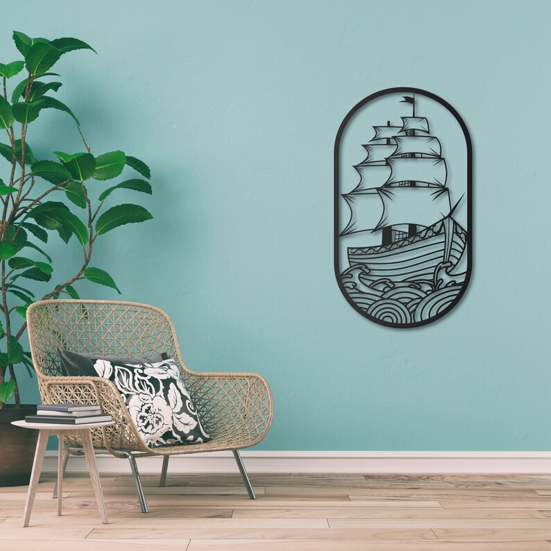 Boat Metal Wall Art Metal Wall Decoration Metal Art Wall Etsy