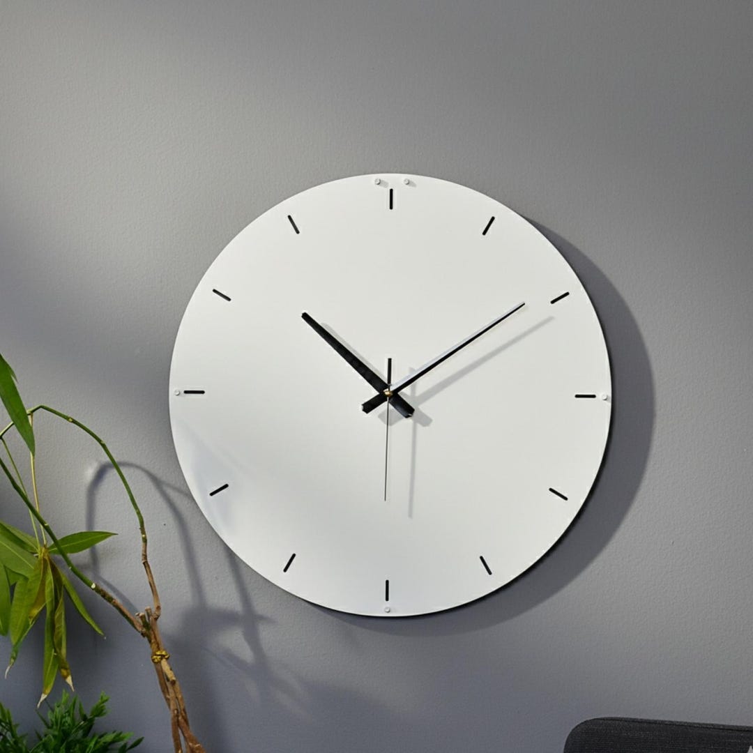 Curated visual reference: Scandinavian White Clock Minimalist Wall Clock For Peaceful Home Photo Inspiration