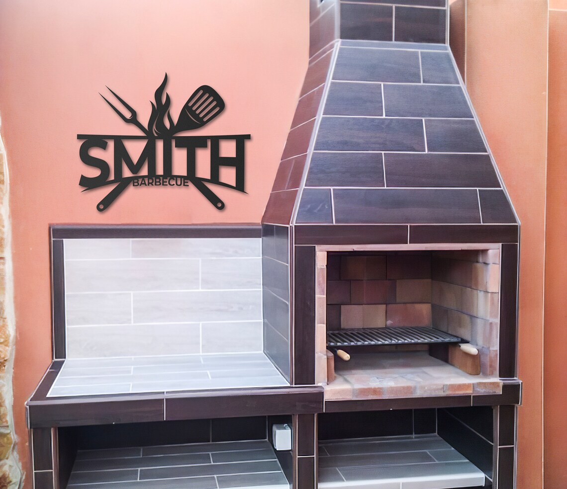 Personalized Barbeque Name Sign Housewarming Gift Garden Etsy