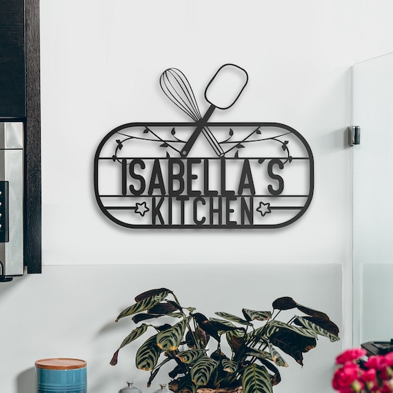Custom Metal Kitchen Sign: Personalized Wall Art Decor