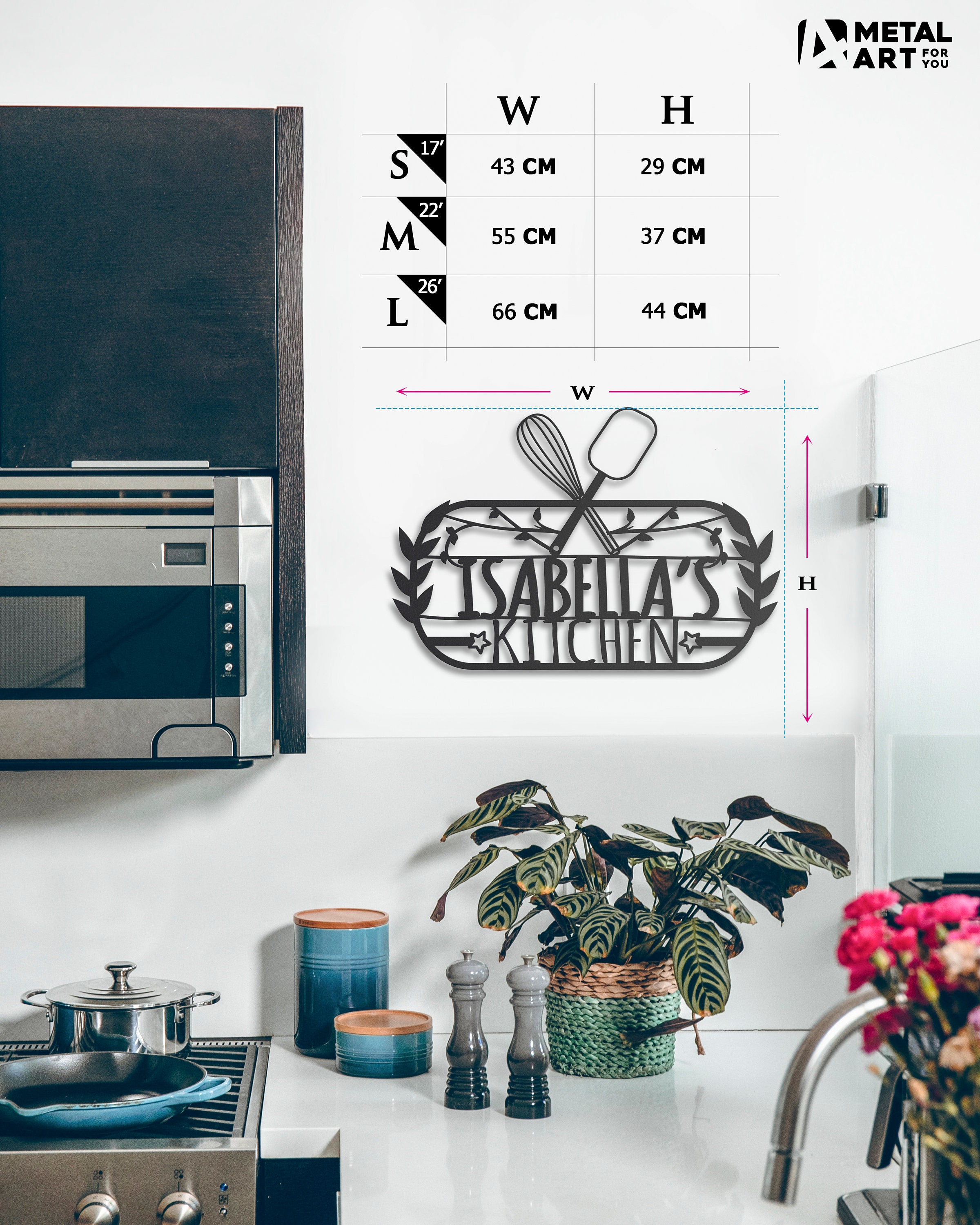Custom Kitchen Metal Wall Art Personalized Metal Signs Etsy