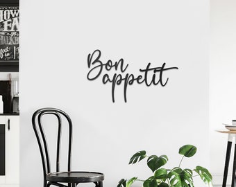Bon Appetit Metal Wall Art: Kitchen Dining Decor