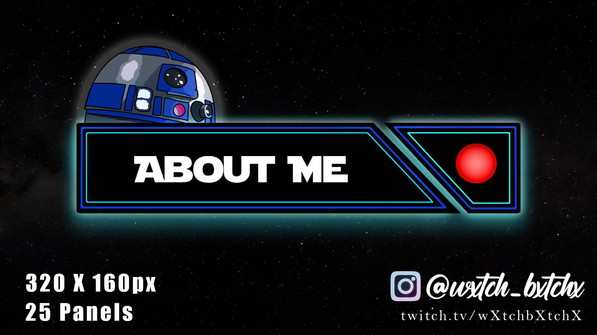 R2D2 Star Wars Themed Twitch Panel Package. Pre-made Twitch Streaming ...