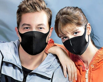 Protective Unisex Face Mask Black, Washable, Reusable, Handmade- Made in USA, Great Quality