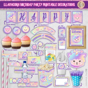 Llamacorn Birthday Party Printable Decorations / Printable Set ...