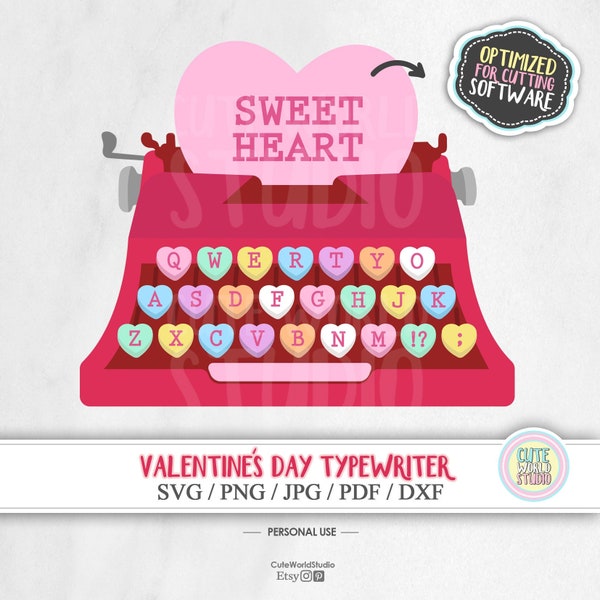 Valentines Day Typewriter / SVG Clipart / Instant Download
