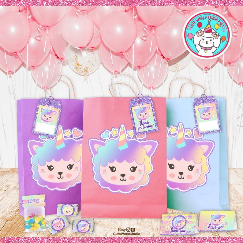 Llamacorn Birthday Party Printable Decorations / Printable Set | Etsy