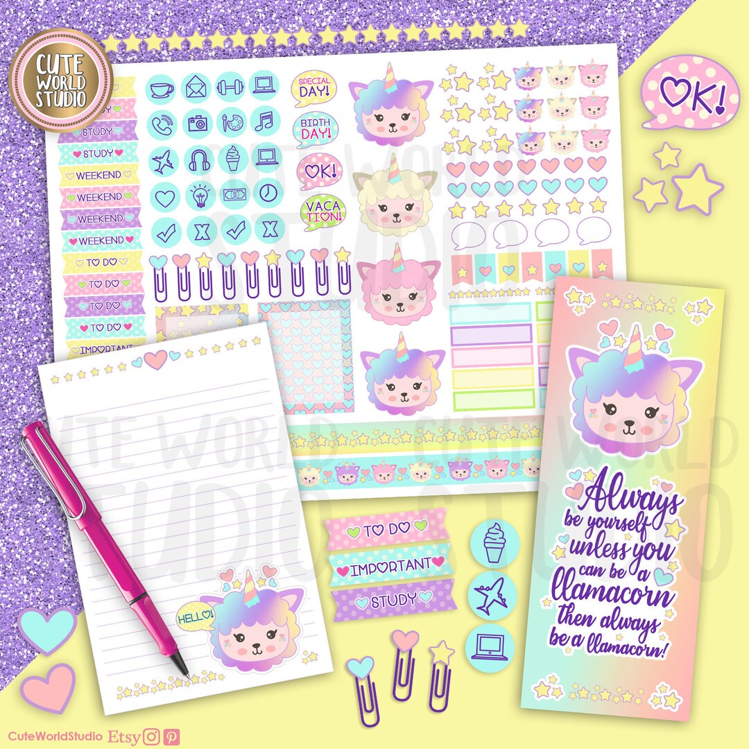 Llamacorn Printable Planner Instant Download / Monthly Planner - Etsy