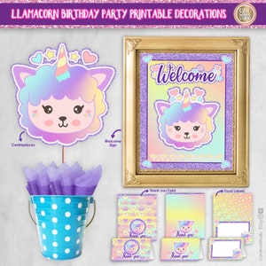 Llamacorn Birthday Party Printable Decorations / Printable Set ...