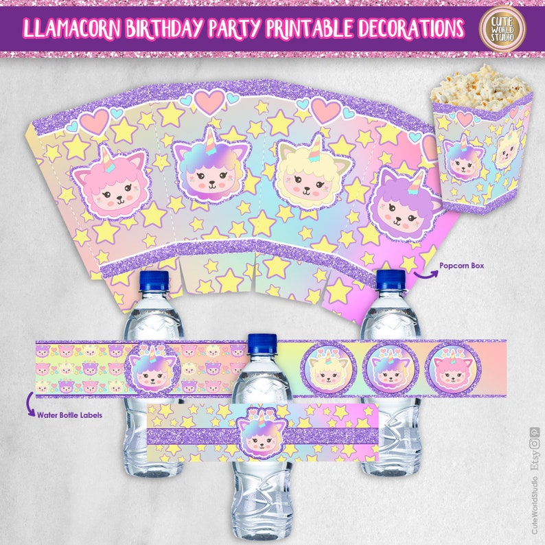 Llamacorn Birthday Party Printable Decorations / Printable Set - Etsy