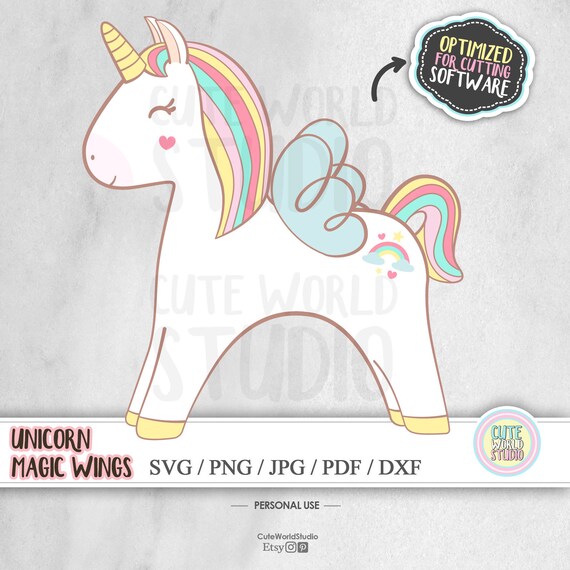 Download Unicorn Magic Wings Svg Clipart Instant Download Etsy PSD Mockup Templates
