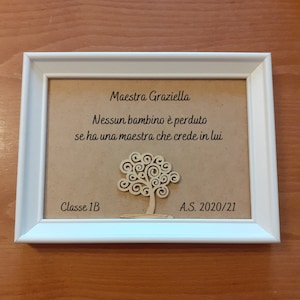 Quadretto per la maestra regalo fine anno maestre-idea regalo  maestre-quadro albero della vita-quadro con firme bambini -  Italia