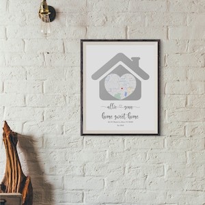 Personalized Housewarming Gifts, Personalized Home Map, First Home Gift for Couple, Home Sweet Home,Our First Home, House Map, New Home Gift