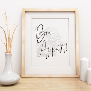 Bon Appetit Sign, Bon Appetit, Bon Appetit Printable, Bon Appetit Kitchen Art, Minimalist,  Kitchen,Dining, Home Decor,Wall Art,16x20 Poster