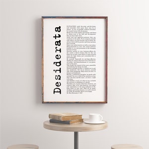 Desiderata Sign, Desiderata Art, Desiderata Printable, Desiderata Poem Art, Minimalist, Paper Home Decor, Quote Wall Art, 24x36, A1, 16x20