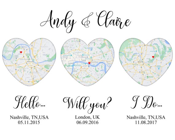 Hello Will You I Do Map Custom Map Order Print Anniversary Wedding