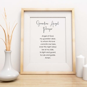 Beschermengel gebed print, 16 x 20, 11 x 14, 8 x 10 formaat, beschermengel gebed poster Art Print, engel van God mijn Guardian lieve kunst aan de muur