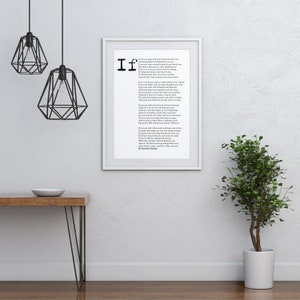 IF Rudyard Kipling Poem, IF Poem by Rudyard Kipling Art Print,If you can If by Kipling Poem,Gift for son, graduation gift,inspirational poem