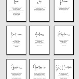 16x20,24x36,Fruit of the Holy Spirit Poster Printable, 9 Set,Love,Joy,Peace, Gentleness,Self Control,Patience,Faithfulness,Goodness,Kindness