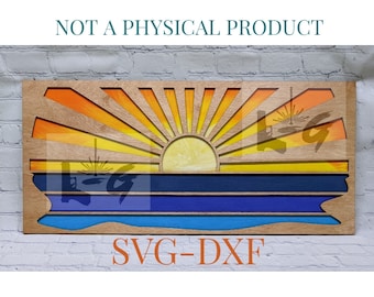 Arte murale alba e tramonto: file tagliati al laser SVG DXF (download digitale)