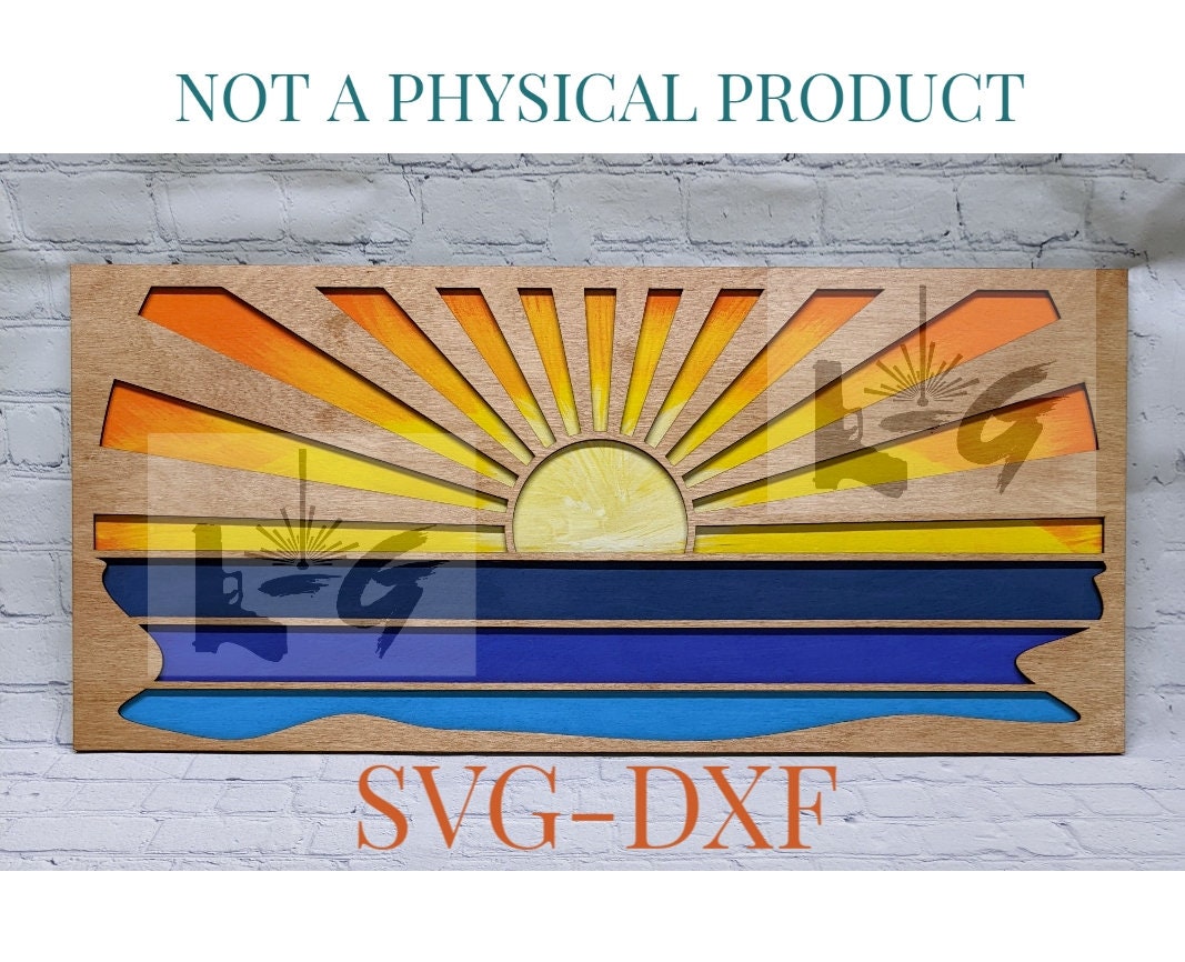 Sun Rise Dxf Sunrise Sunset Wall Art: Laser Cut Files SVG DXF (digital Download) - Etsy