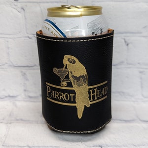 Parrot Head leatherette can cooler Jimmy Buffett Gift for Parrot Head