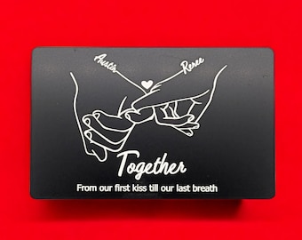 Personalized Metal Wallet Card, Laser Engraved Keepsake