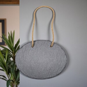 Personalized slate hanging sign, laser engraved