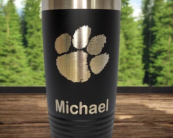 Personalized 20 oz Tumbler, Laser etched with logo and name, custom
