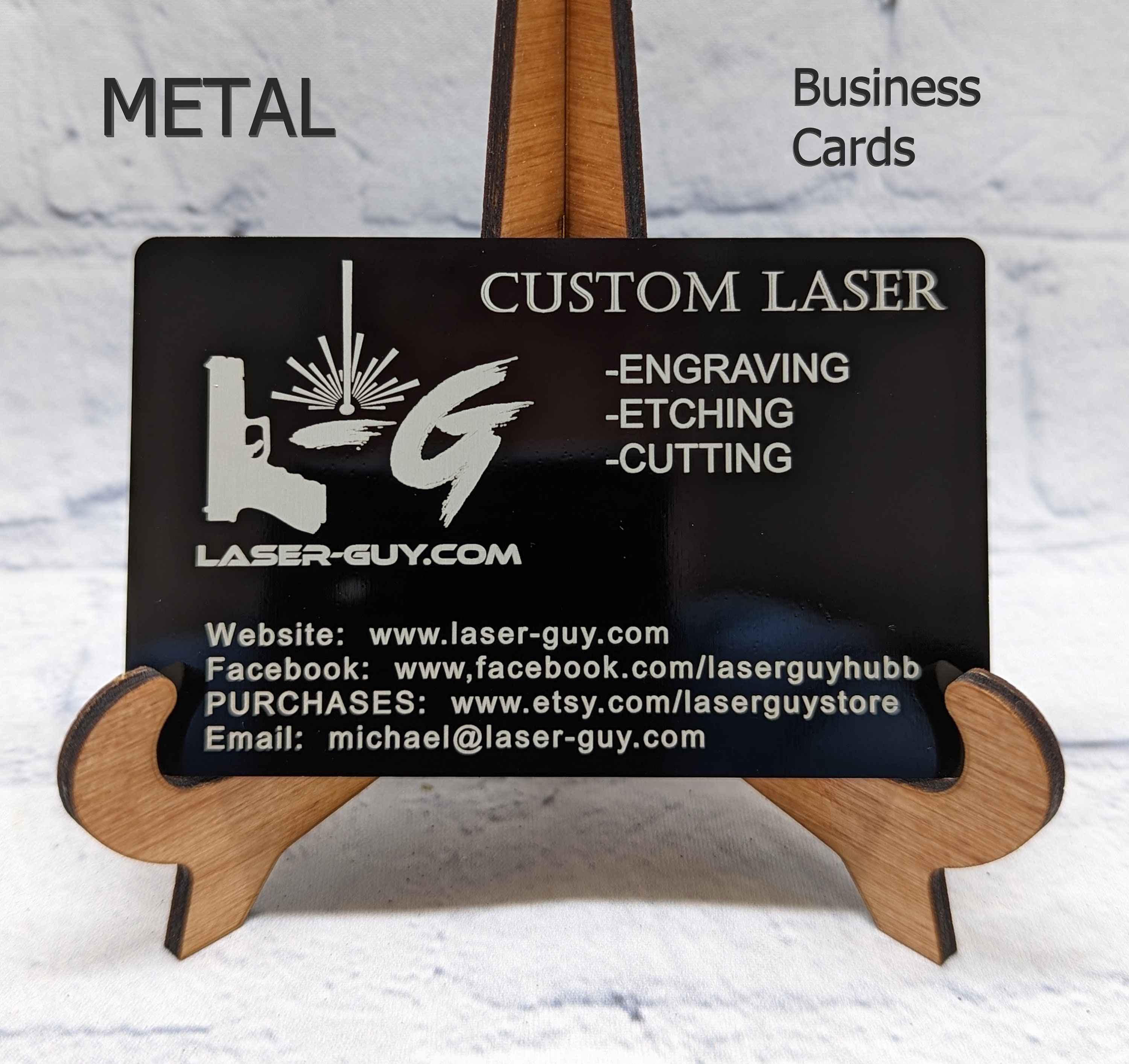Personalized Laser Engraved Aluminum Business Cards Custom Etsy