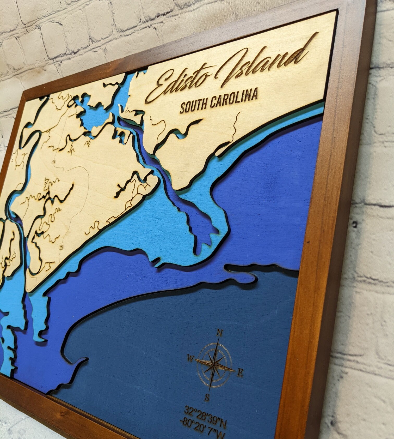 Edisto Island SC 3D Wall Art Layered Wood Map 4 Layers. Etsy